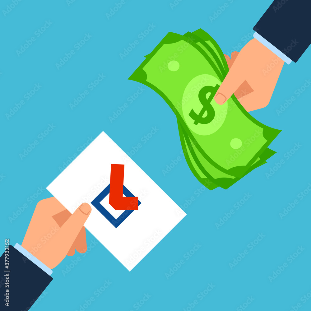 Vote buying illustration. Clipart image. Stock Vector | Adobe Stock
